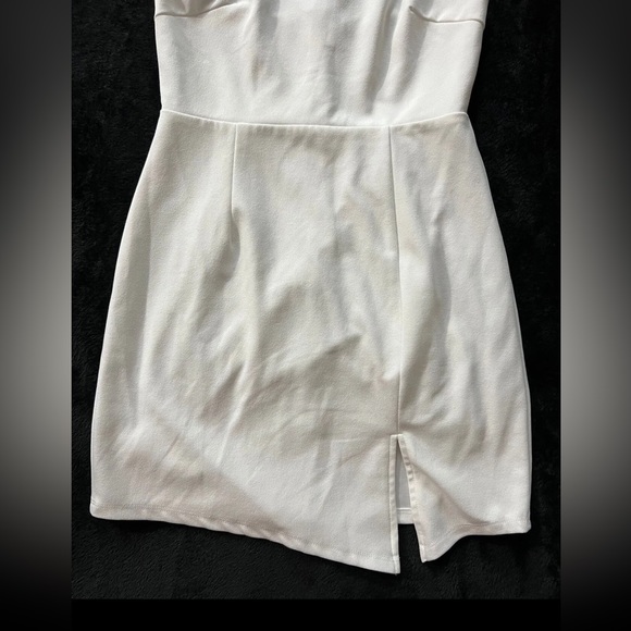 Lulus Party for Two Ivory Asymmetrical Bodycon Mini Dress White Size Medium - Picture 3 of 10